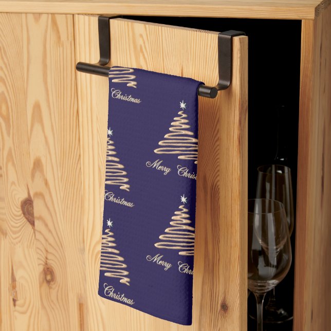 Linge De Cuisine Arbre de Noël Gold (Pliage en tiers)