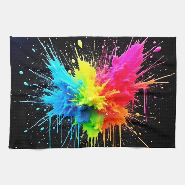 Linge De Cuisine Arbre en poudre arc-en-ciel (Horizontal)