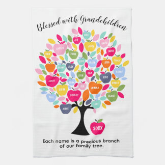 Linge De Cuisine Arbre Généalogique des Petits-Enfants | Chaque Nom