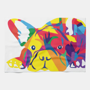 Linge De Cuisine Arc-en-ciel bouledogue français