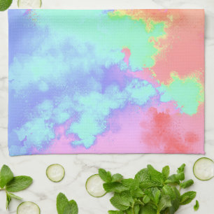 Linge De Cuisine Arc-en-ciel peinture effet Tea Towel