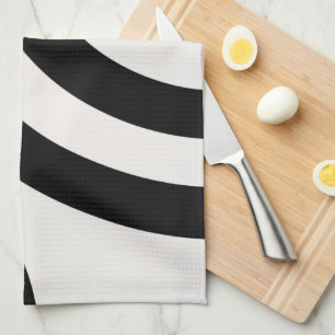 Linge De Cuisine Arcs Abstraits Modernes Du Milieu Du Siècle Noir E