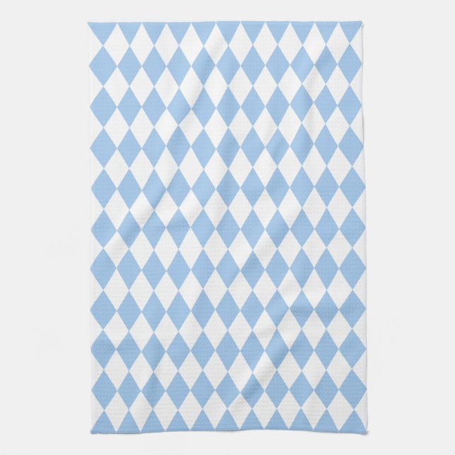 Linge De Cuisine Arlequin Bleu Bébé (Vertical)