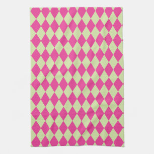 Linge De Cuisine Arlequin Hot Pink et Mint