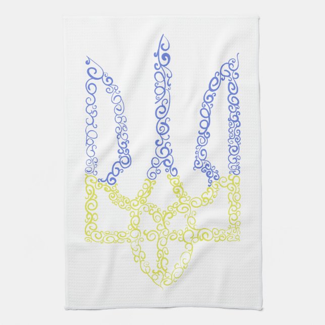 Linge De Cuisine Armoiries de l'Ukraine trident motif de la spirale (Vertical)