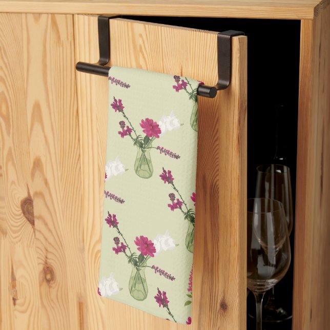 Linge De Cuisine Arrangement exotique de fleurs dans le verre (Pliage en tiers)