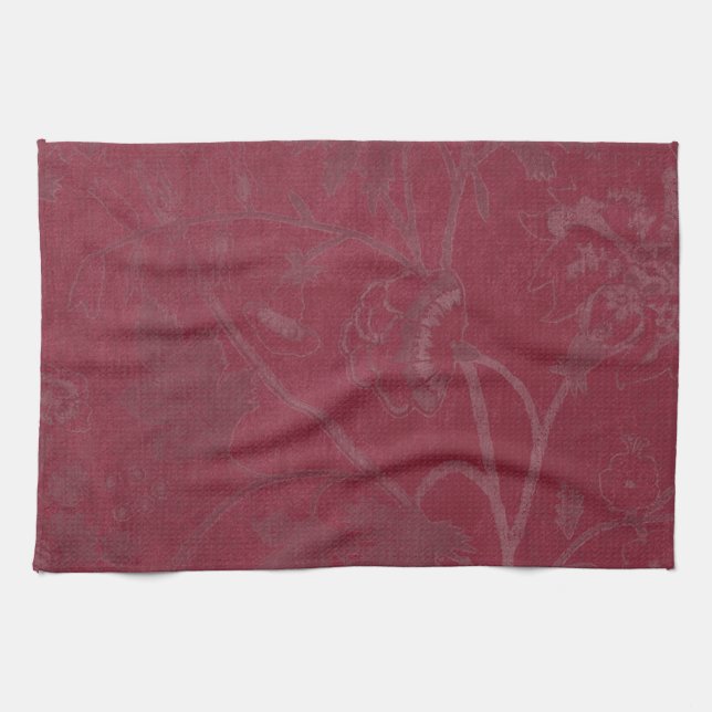 Linge De Cuisine Arrière - plan d'impression florale de Bourgogne (Horizontal)