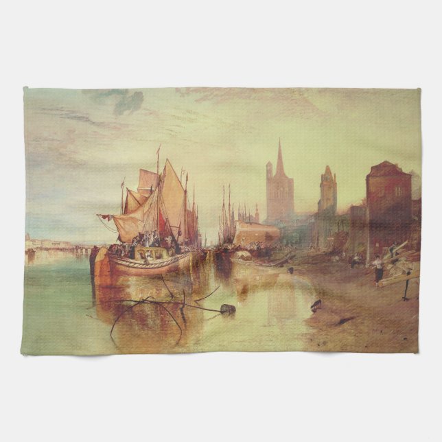 Linge De Cuisine Arrivée d'un bateau à vapeur par Joseph Turner (Horizontal)
