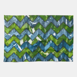 Linge De Cuisine Art Abstrait Chevron Design