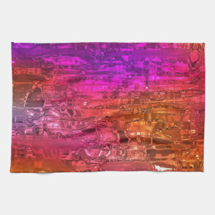 Linge De Cuisine Art Abstrait, Rose violet orange