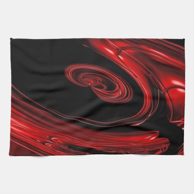 Linge De Cuisine Art de bruit rouge et noir de "nébuleuse" (Horizontal)