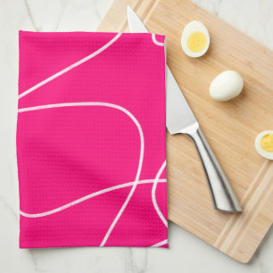 Linge De Cuisine Art de ligne rose chaud