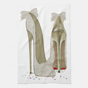Linge De Cuisine Art de talons hauts de mariage