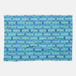 Linge De Cuisine Art Déco chic industriel - bleu clair