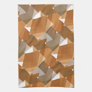 Linge De Cuisine Art Déco Vintage Pochoir Jazz Brun Formes Géométri