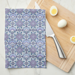 Linge De Cuisine Art Déco Violet, Lavande, Lilas, Bleus & Blanc