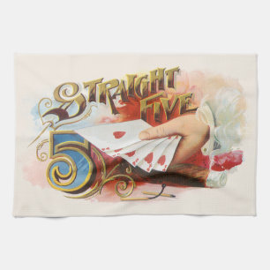 Linge De Cuisine Art d'étiquette de cigare vintage Straight Flush a