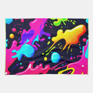 Linge De Cuisine Art d'explosion de couleur liquide abstrait