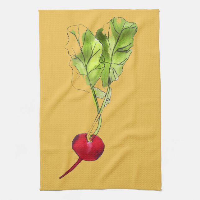Linge De Cuisine Art d'illustration d'aquarelle végétale Radical (Vertical)
