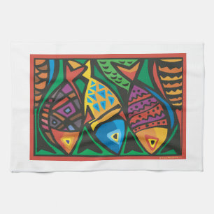 Linge De Cuisine Art du poisson Abstrait