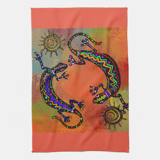 LINGE DE CUISINE ART DU SOUTHWESTERN LIZARD (Vertical)