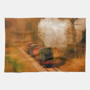 Linge De Cuisine Art ferroviaire locomotif d'enthousiaste de train