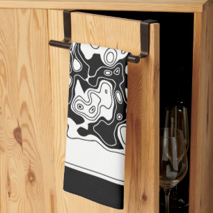 Linge De Cuisine Art Géométrique Noir Et Blanc 1