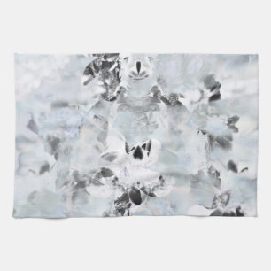 Linge De Cuisine Art moderne abstrait noir et blanc