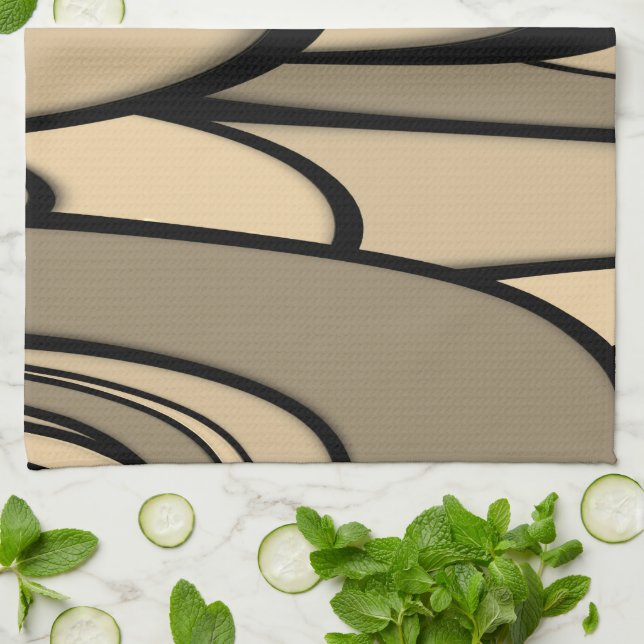 Linge De Cuisine Art Moderne Fondre des teintes Brown (Plié)