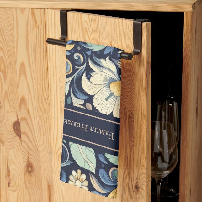 Linge De Cuisine Art Morris aux fleurs (Pliage en tiers)