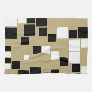 Linge De Cuisine Art noir et blanc rétro Motif sans couture