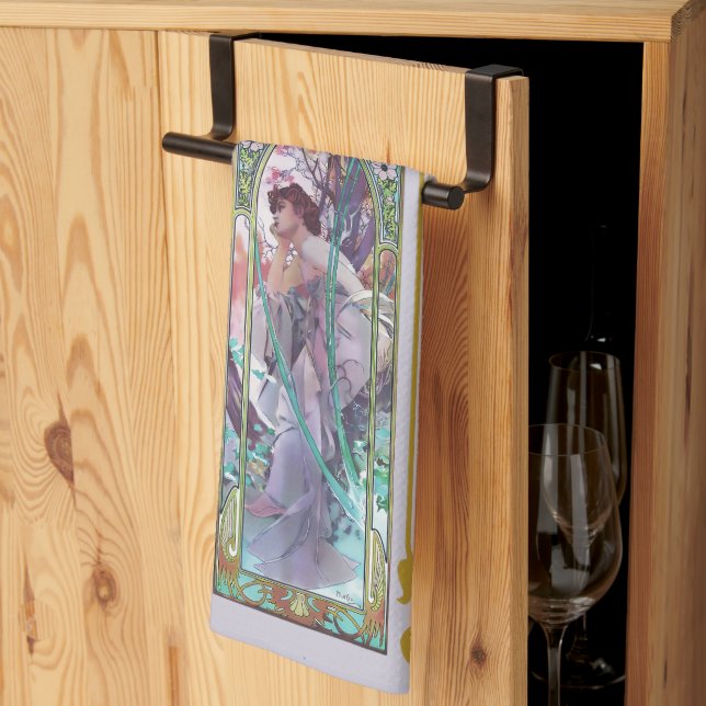 Linge De Cuisine Art Nouveau Alphonse Mucha Soirée Contemplation (Pliage en tiers)