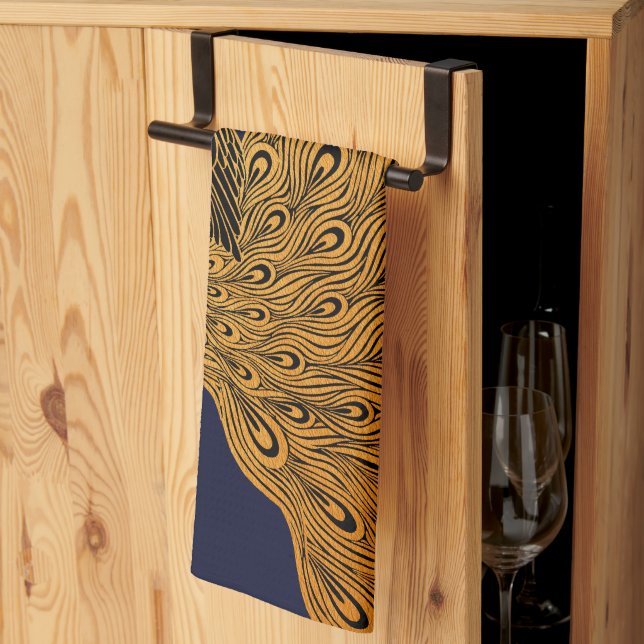Linge De Cuisine Art Nouveau Peacock Will Bradley (Pliage en tiers)