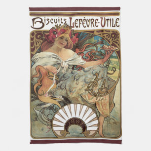 Linge De Cuisine Art Nouveau vintage, Biscuits par Alphonse Mucha