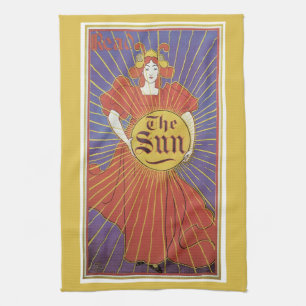 Linge De Cuisine Art Nouveau vintage, New York Sun Newspaper