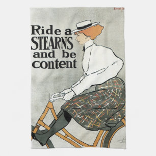 Linge De Cuisine Art Nouveau Vintage, Roulez sur des vélos Sterns B