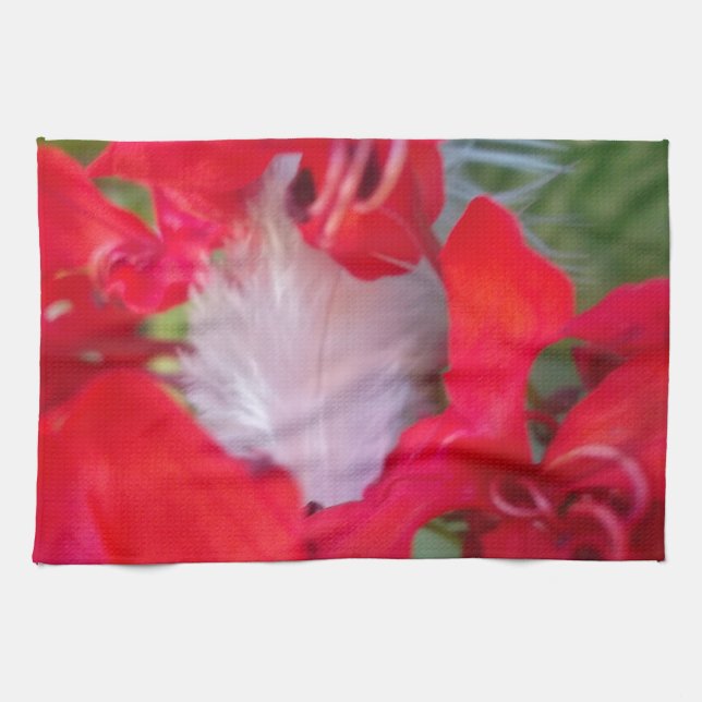 Linge De Cuisine Art Pétale Rouge (Horizontal)