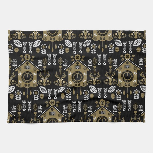 Linge De Cuisine Art populaire allemand Bauernmalerei (Horizontal)
