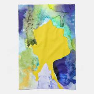Linge De Cuisine art silhouette aquarelle abstrait