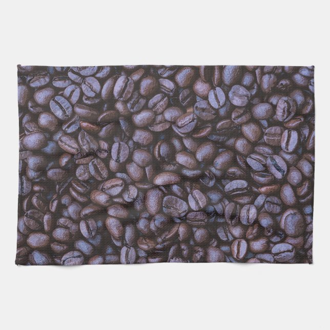 Linge De Cuisine Artwork acrylique de fèves de café grillées| (Horizontal)