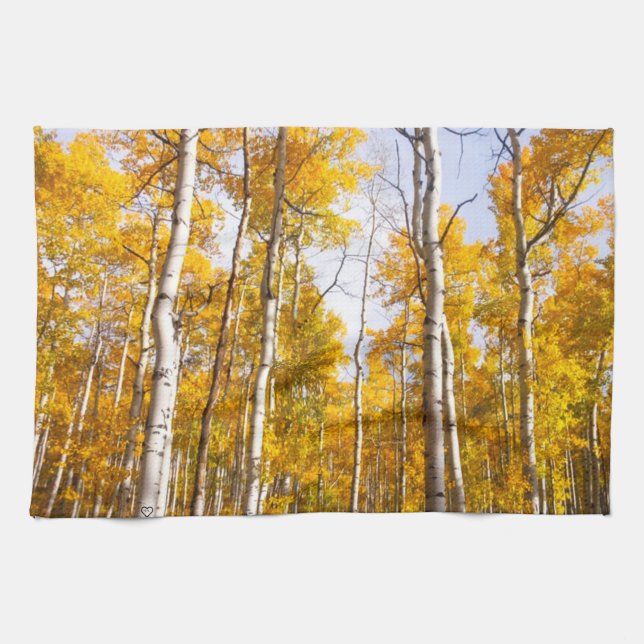 Linge De Cuisine Aspen Groove Feuilles de automne jaunes (Horizontal)