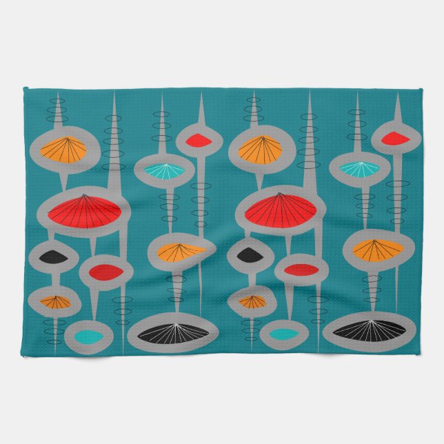 Linge De Cuisine Atomique moderne de la moitié du siècle (Horizontal)