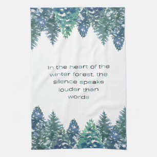 Linge De Cuisine Au cœur de la forêt hivernale