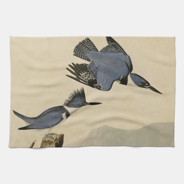 Linge De Cuisine Audubon Belted Kingfisher Wildlife Bird (Horizontal)