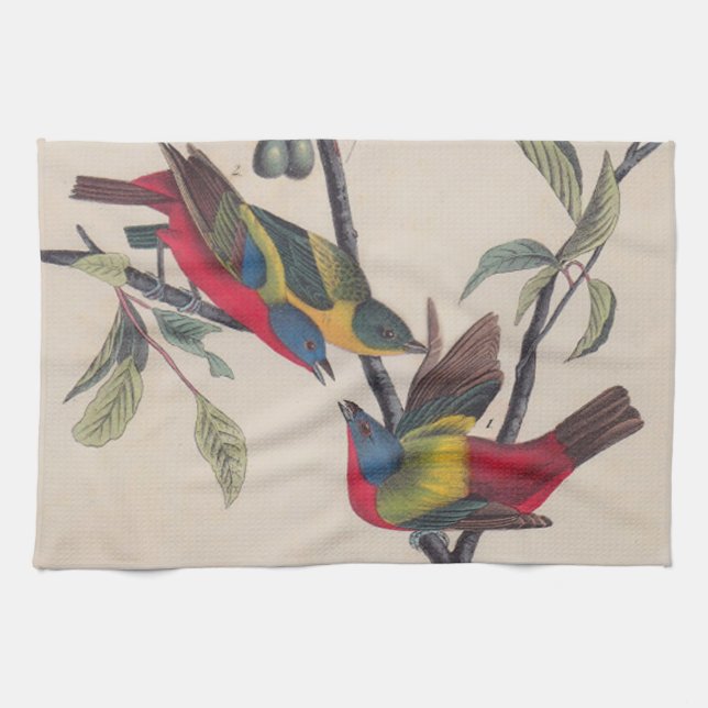 Linge De Cuisine Audubon Peint Bunting Bird Wildlife (Horizontal)