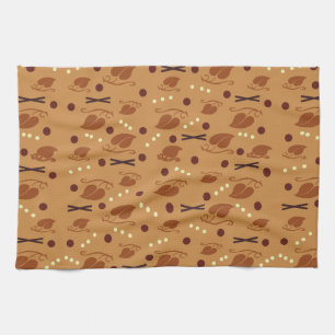 Linge De Cuisine Automne Feuilles Motif Brûlé Orange