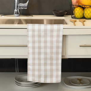 Linge De Cuisine Automne Tan Buffalo Check Motif