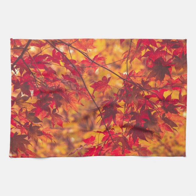 Linge De Cuisine Autumn Leaves Fall Color Nature Kitchen Towel (Horizontal)