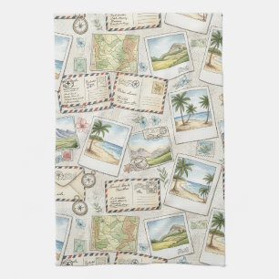 Linge De Cuisine Aventure de courrier aérien vintage (1)