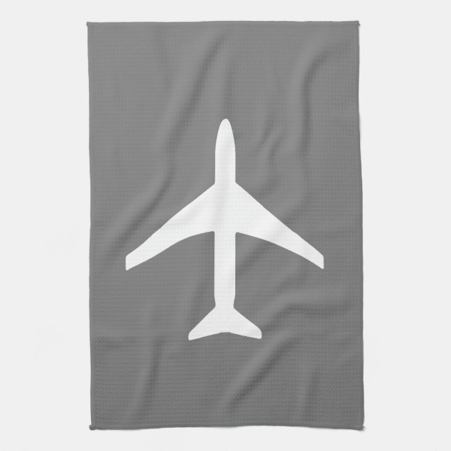 Linge De Cuisine Avion à plan blanc funky volant (Vertical)